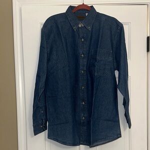Casual Men's Indigo Button-Down Shirt